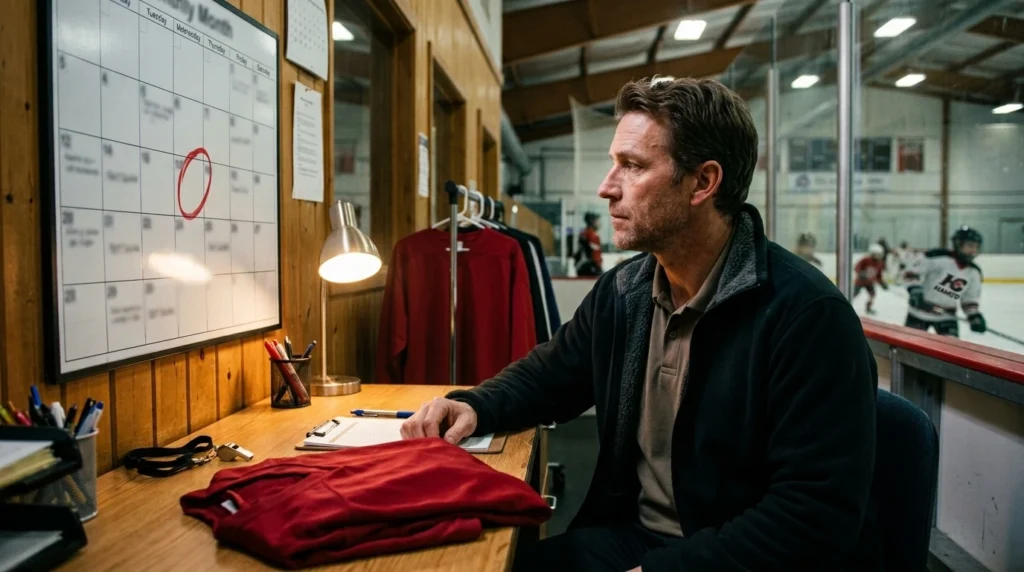 Hockey coach planning custom jersey order timing before a tournament deadline