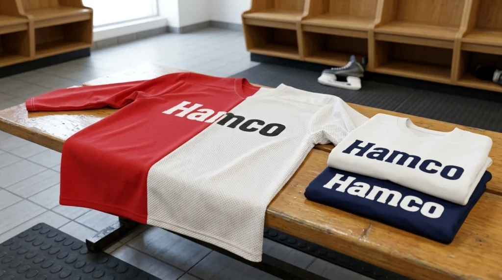 Reversible hockey jersey compared with a home and away jersey pair