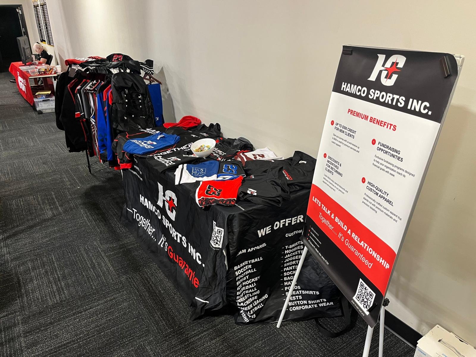 The Hamco booth at the North Carolina coaches clinic.