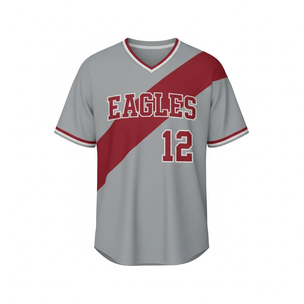 Custom V-Neck Baseball Jersey - Front View - HAMCO