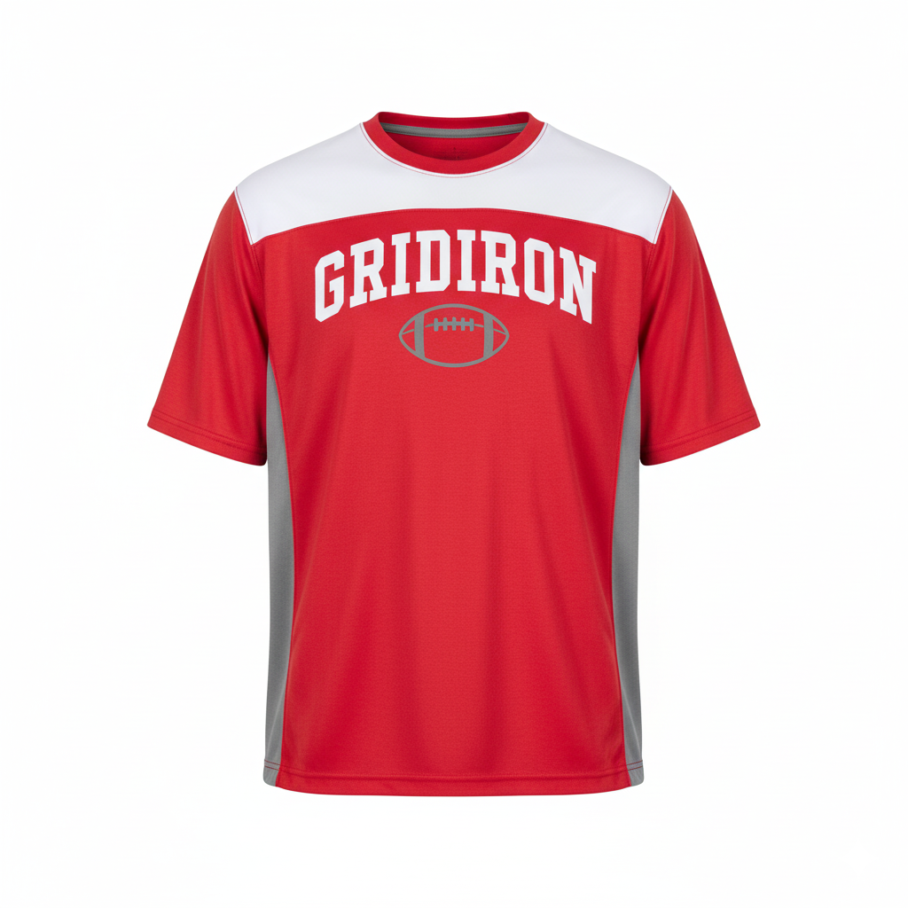 Custom Football Short Sleeve T-Shirt - Front View - HAMCO Sports Inc.