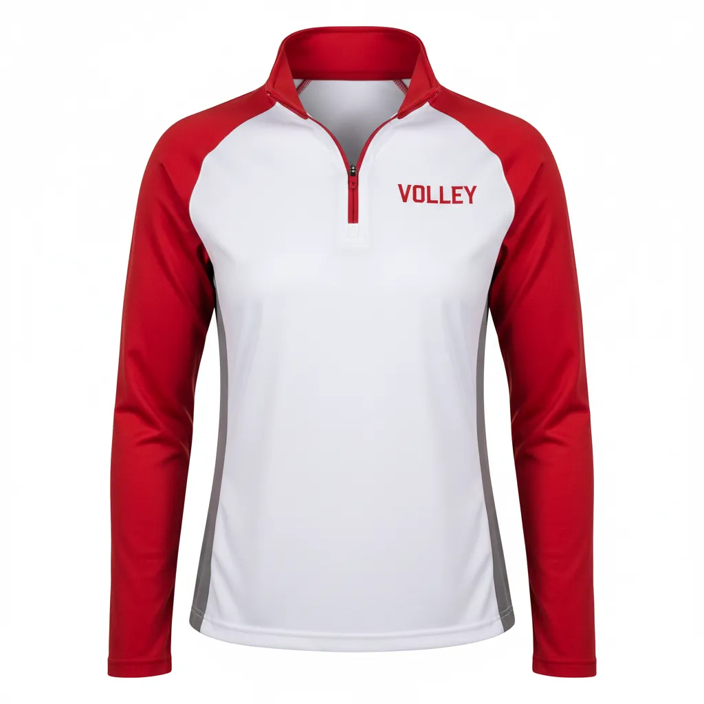 Custom Volleyball Quarter-Zip Pullover - Front View - HAMCO