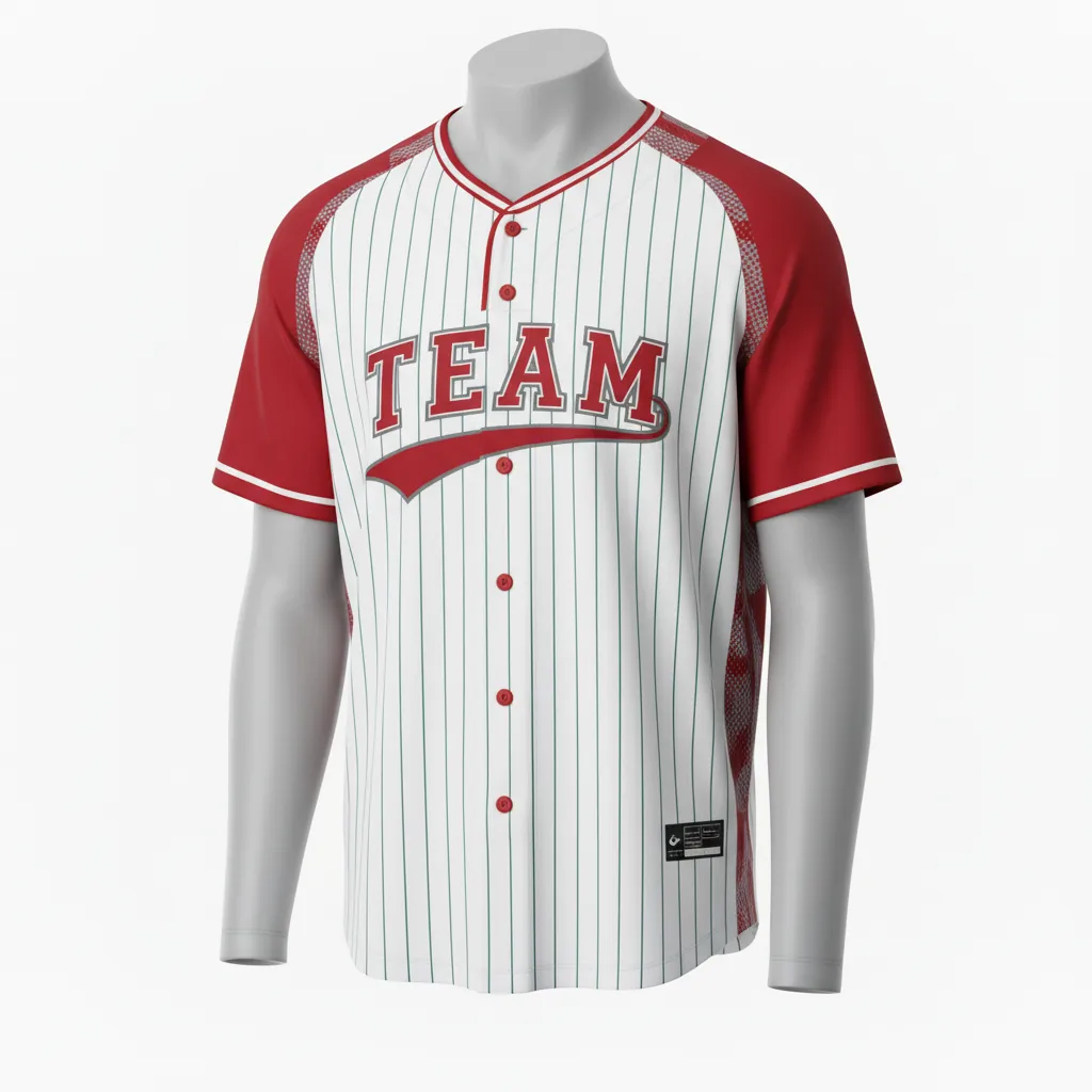 Custom Baseball 2 Button Baseball Jersey - White, Grey - 2 Button Henley Cardinal Mesh Pattern Script - Front View - HAMCO Sports Inc.