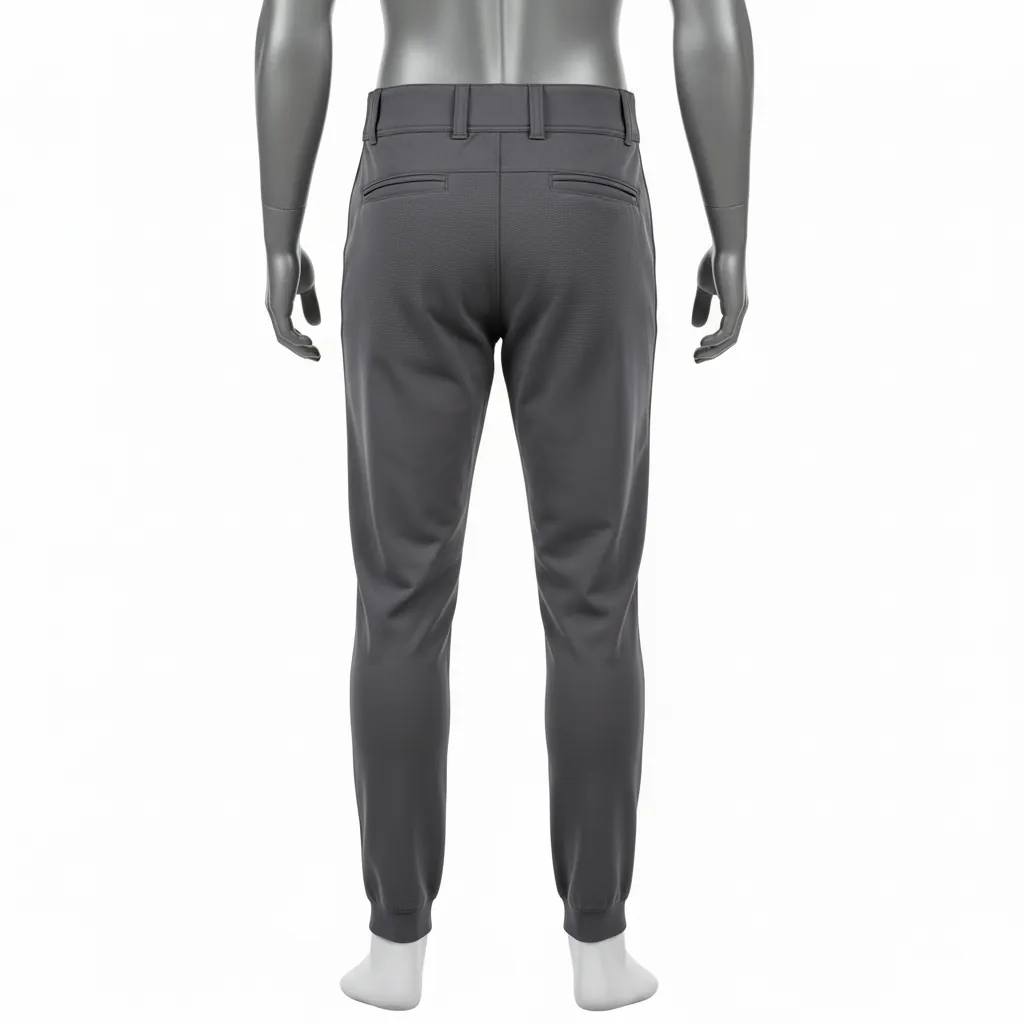 Custom Baseball Ankle Length Baseball Pant - Custom Design - Ankle Length Pant Charcoal Solid - Back View - HAMCO Sports Inc.