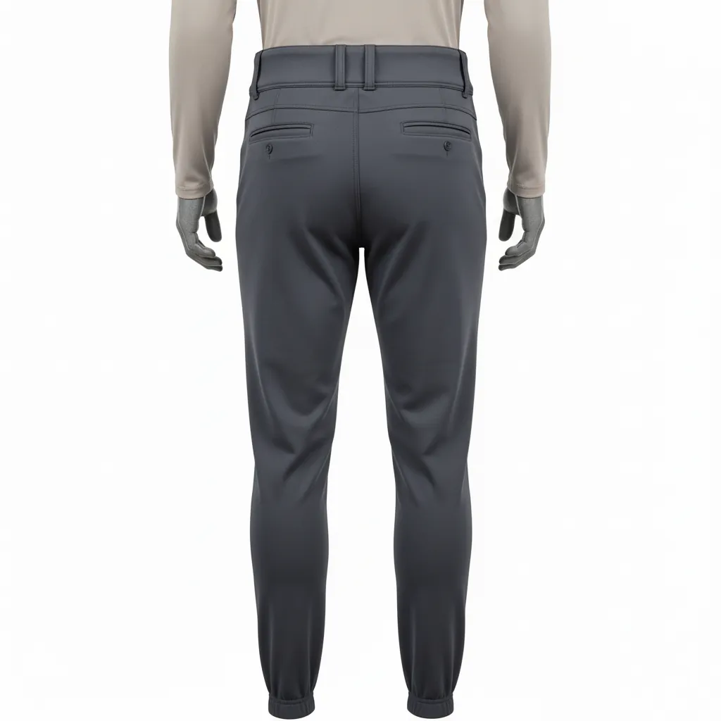 Custom Baseball Ankle Length Baseball Pant - Custom Design - Ankle Length Pant Graphite Solid Tailored - Back View - HAMCO Sports Inc.