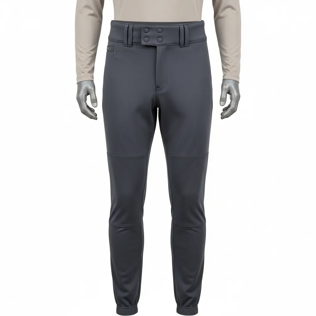 Custom Baseball Ankle Length Baseball Pant - Custom Design - Ankle Length Pant Graphite Solid Tailored - Front View - HAMCO Sports Inc.