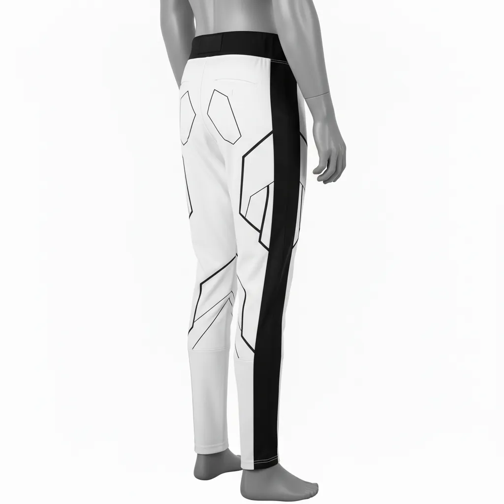 Custom Baseball Ankle Length Baseball Pant - Gray, Green - Ankle Length Pant Forest Pinstripe - Back View - HAMCO Sports Inc.