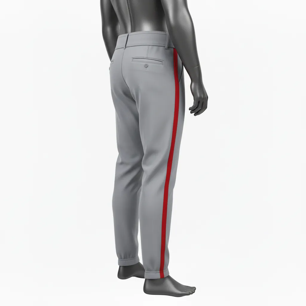 Custom Baseball Ankle Length Baseball Pant - Gray, Green - Ankle Length Pant Kelly Double Piped - Side View - HAMCO Sports Inc.