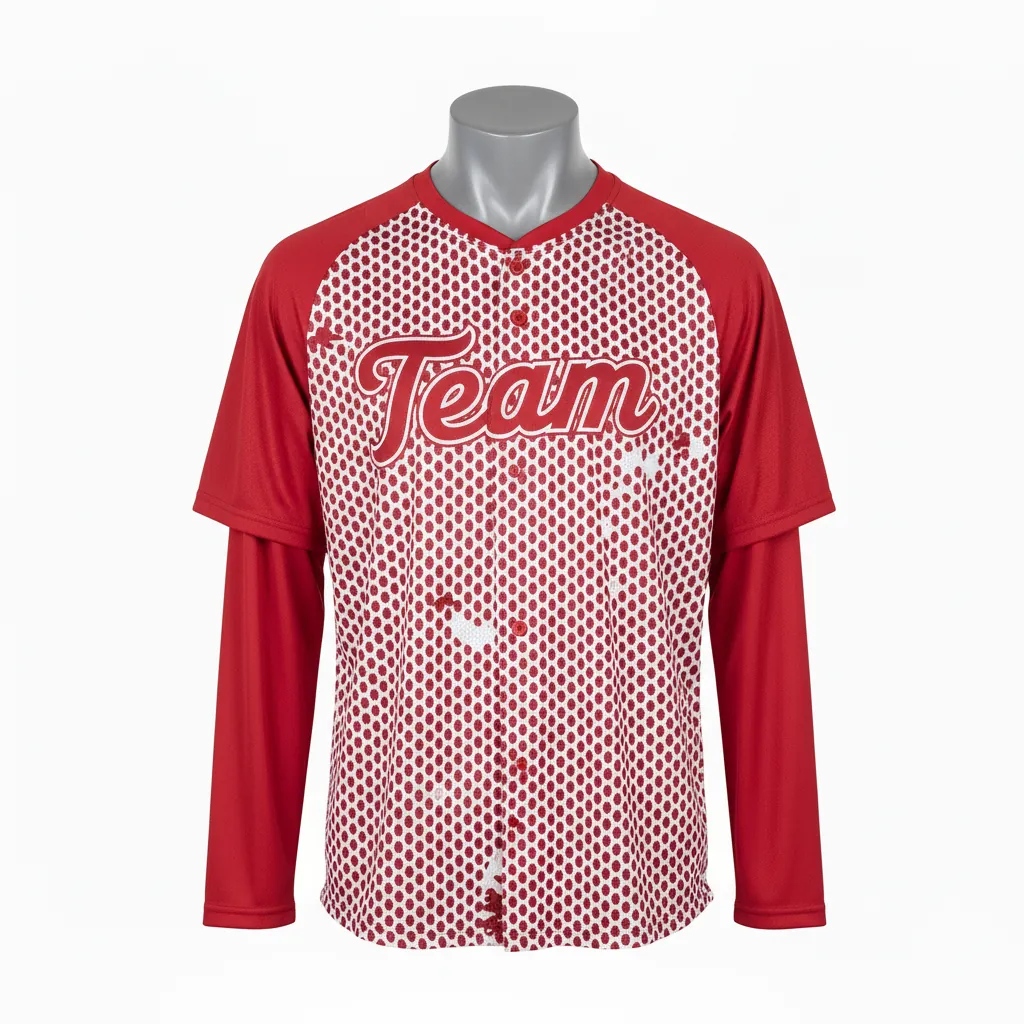 Custom Baseball Batting Practice Jersey - Custom Design - Practice Jersey Full Mesh Cardinal Modern Camo - Front View - HAMCO Sports Inc.