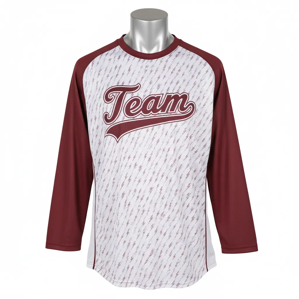Custom Baseball Batting Practice Jersey - Custom Design - Practice Jersey Full Mesh Maroon Lightning - Front View - HAMCO Sports Inc.