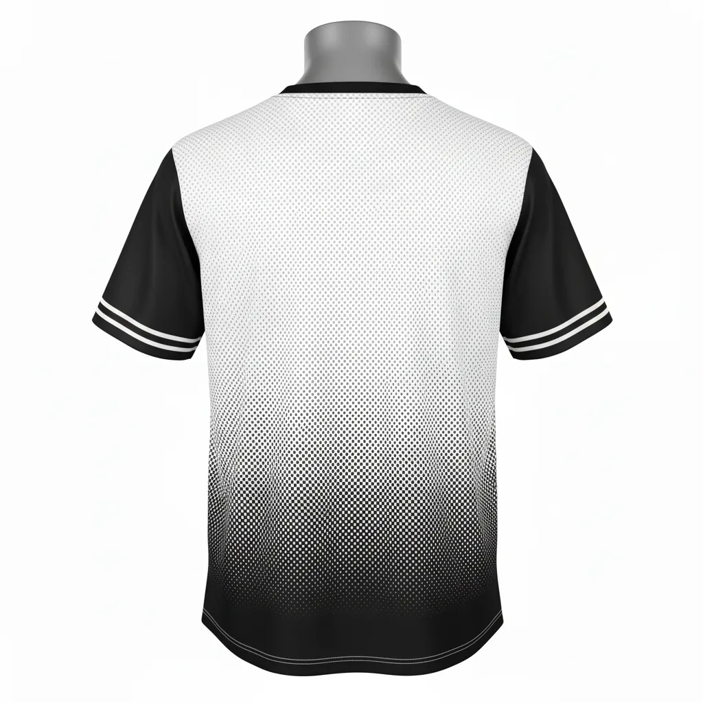 Custom Baseball Batting Practice Jersey - Black - Practice Jersey Half Sleeve Trainer Halftone - Back View - HAMCO Sports Inc.