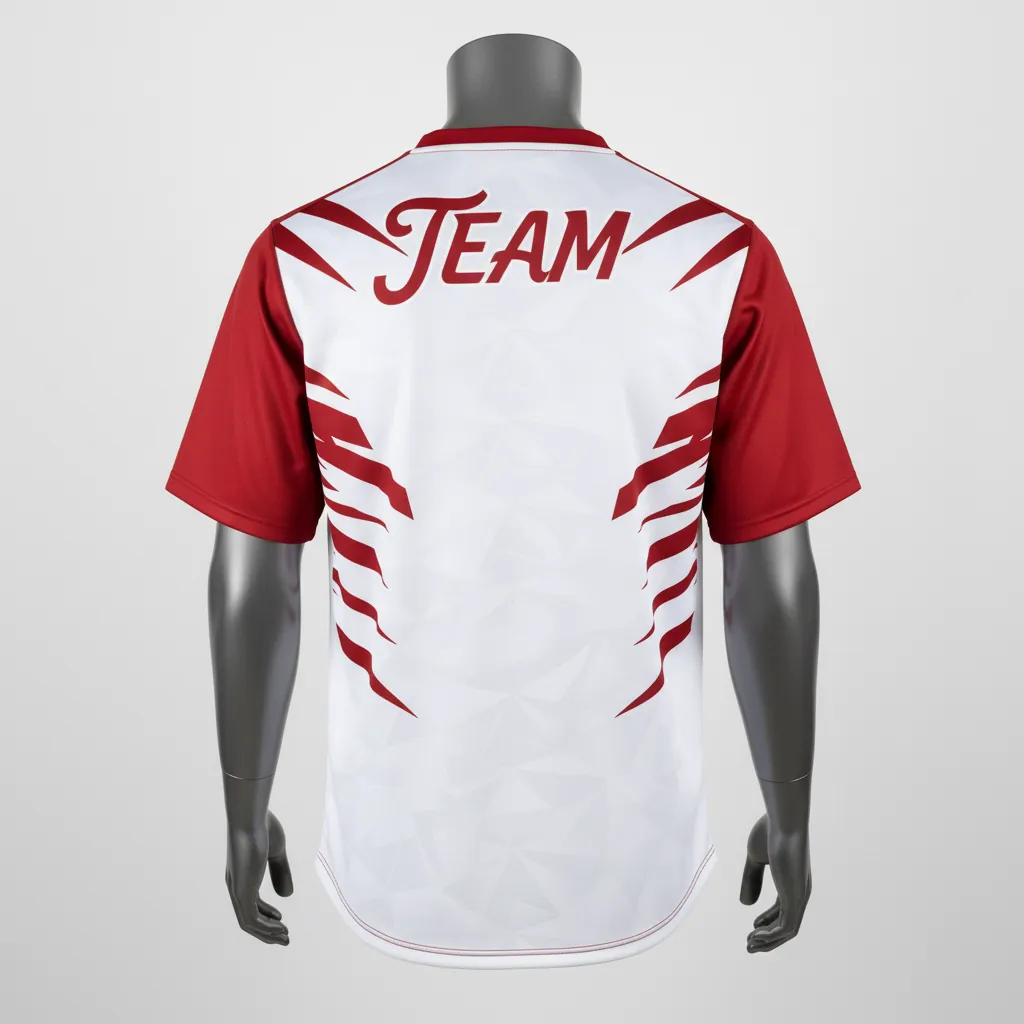 Custom Baseball Batting Practice Jersey - Custom Design - Practice Jersey Half Sleeve Trainer Cardinal Geometric - Back View - HAMCO Sports Inc.