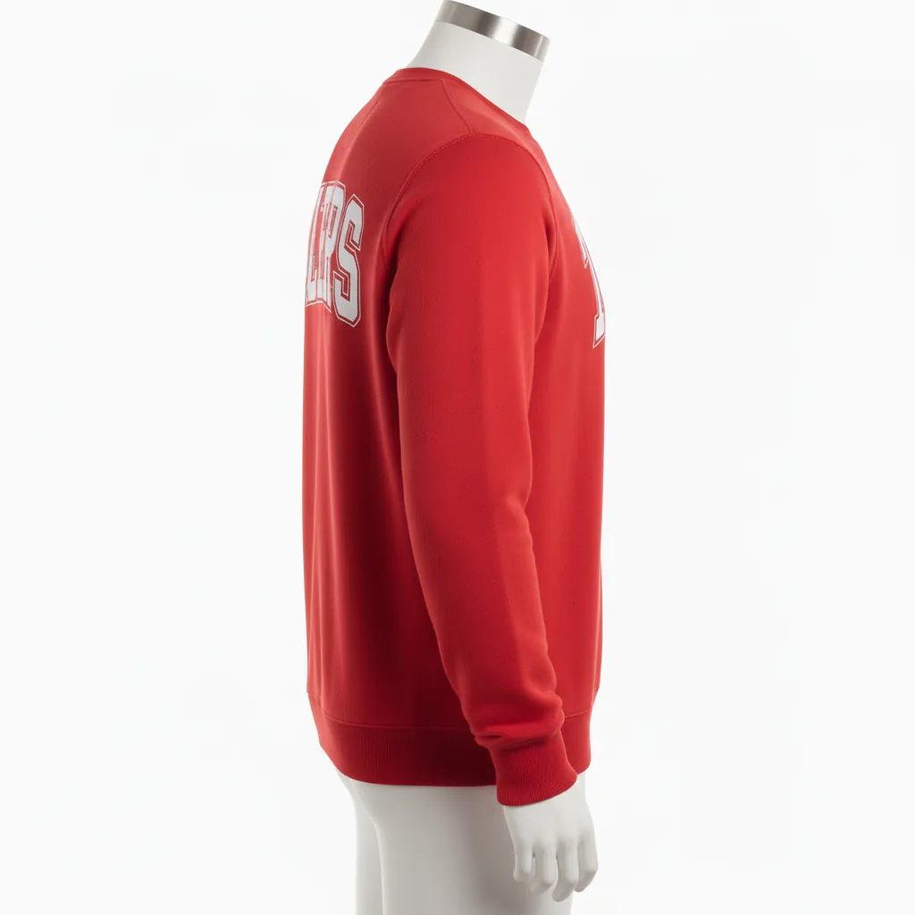Custom Baseball Crewneck Baseball Sweatshirt - Red - Sweatshirt Athletic Solid - Back View - HAMCO Sports Inc.