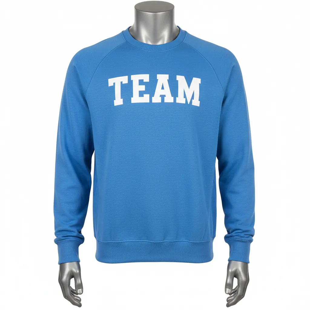 Custom Baseball Crewneck Baseball Sweatshirt - Blue - Sweatshirt Columbia Solid - Front View - HAMCO Sports Inc.
