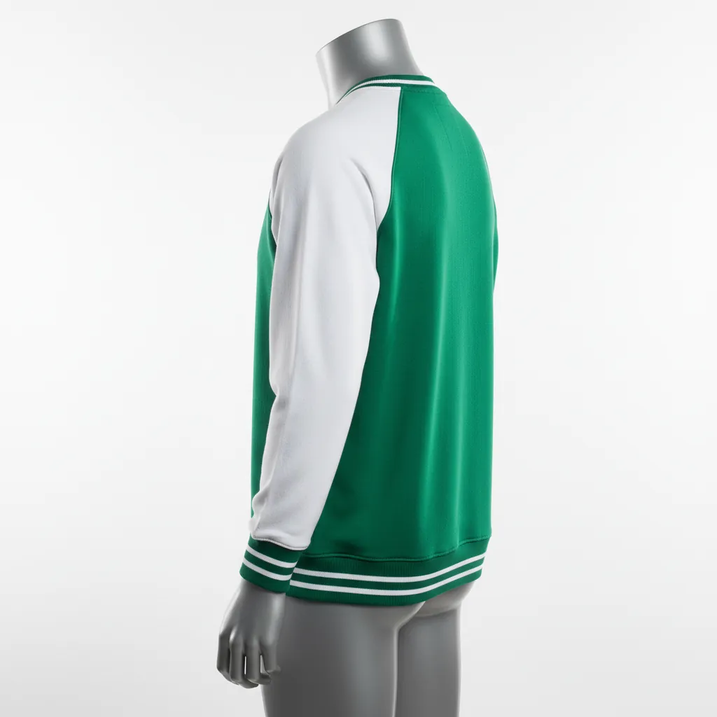 Custom Baseball Crewneck Baseball Sweatshirt - Green - Sweatshirt Forest Solid - Back View - HAMCO Sports Inc.