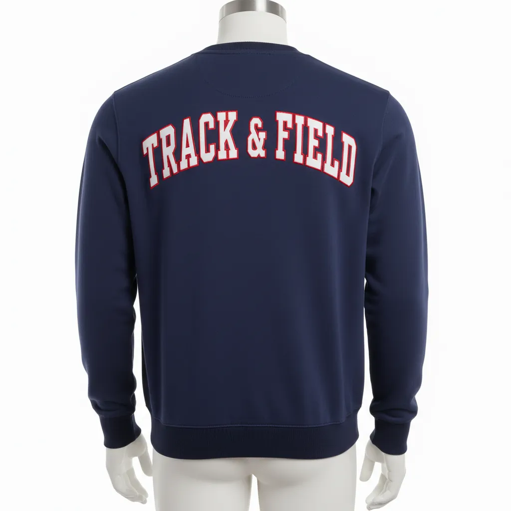 Custom Baseball Crewneck Baseball Sweatshirt - Navy - Sweatshirt Solid - Back View - HAMCO Sports Inc.