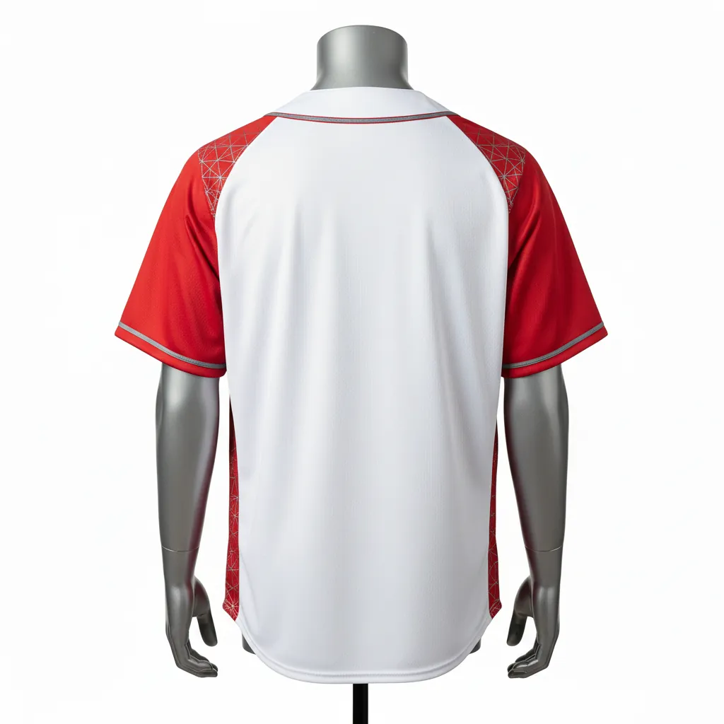 Custom Baseball Full Button Baseball Jersey - White, Grey - Full Button Cardinal Mesh Pattern Script - Back View - HAMCO Sports Inc.