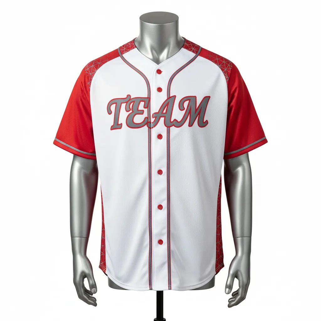 Custom Baseball Full Button Baseball Jersey - White, Grey - Full Button Cardinal Mesh Pattern Script - Front View - HAMCO Sports Inc.