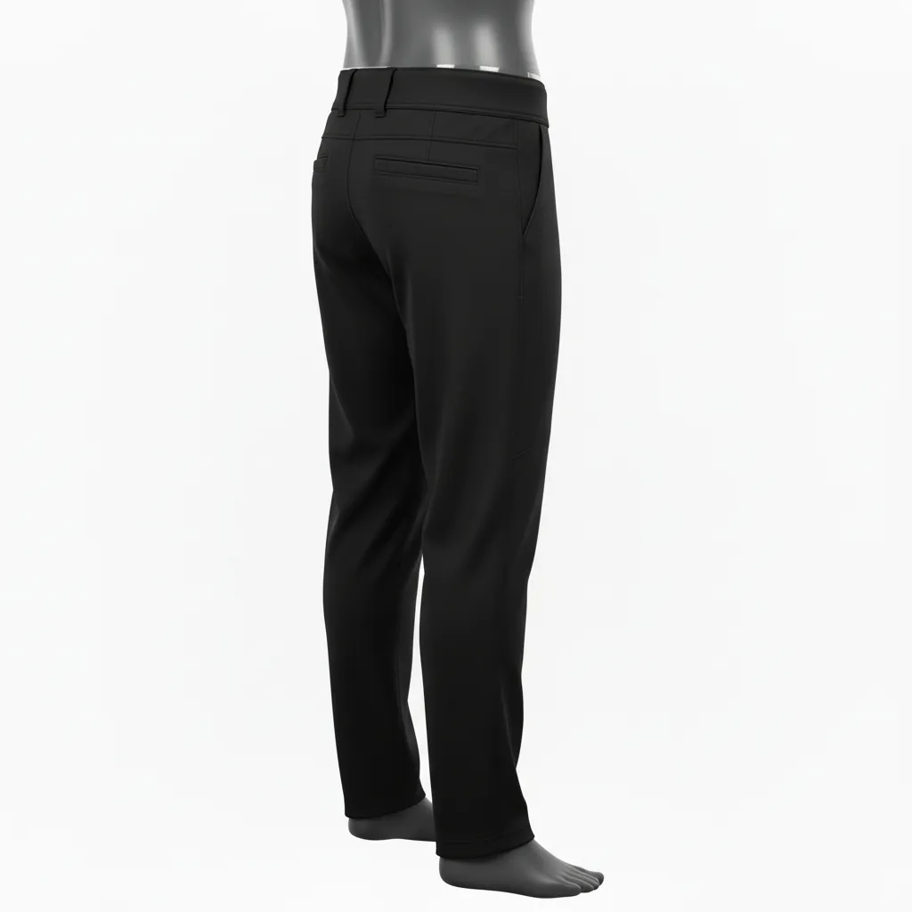 Custom Baseball Full Length Baseball Pant - Black - Full Length Pant Solid - Side View - HAMCO Sports Inc.