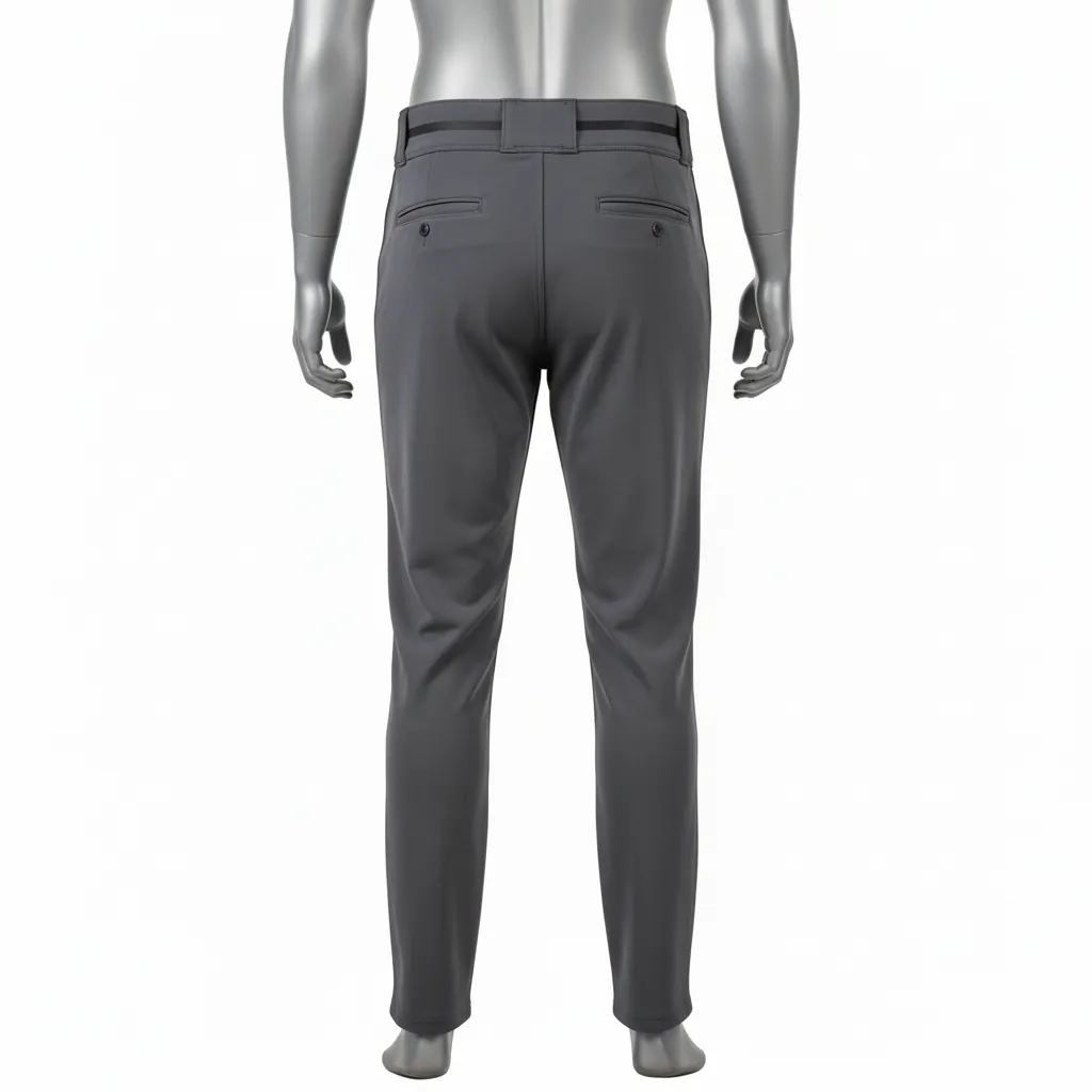 Custom Baseball Full Length Baseball Pant - Custom Design - Full Length Pant Charcoal Solid - Back View - HAMCO Sports Inc.