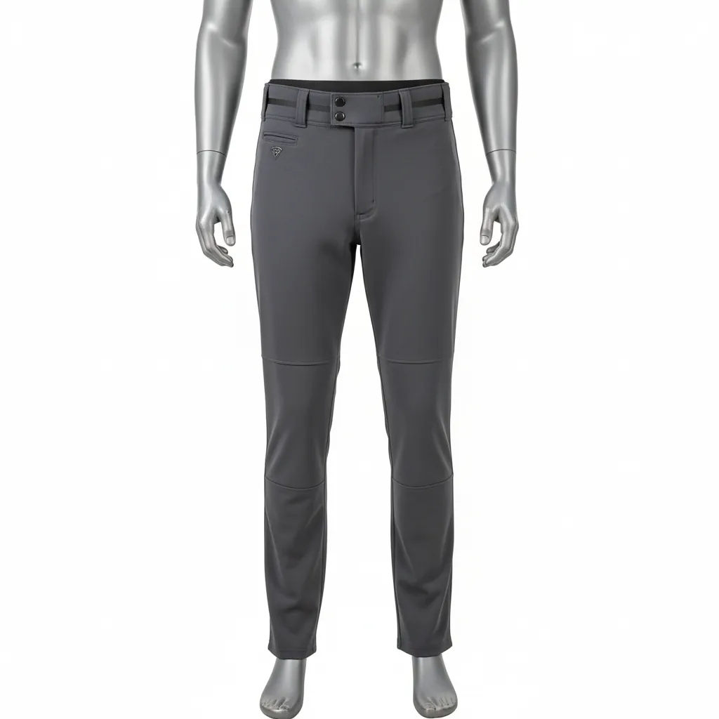 Custom Baseball Full Length Baseball Pant - Custom Design - Full Length Pant Charcoal Solid - Front View - HAMCO Sports Inc.