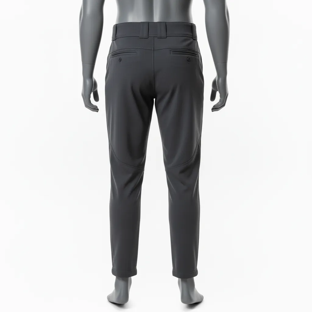 Custom Baseball Full Length Baseball Pant - Custom Design - Full Length Pant Graphite Solid Modern - Back View - HAMCO Sports Inc.
