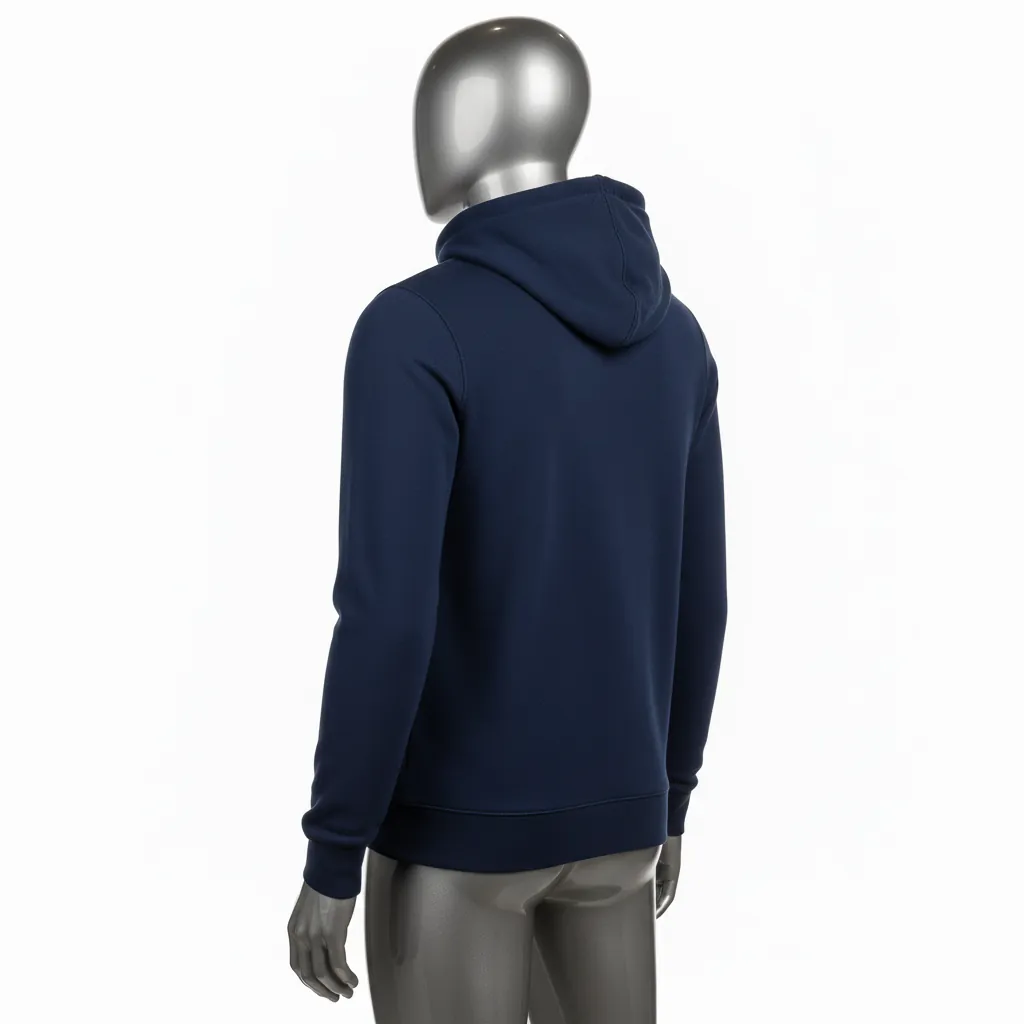 Custom Baseball Full Zip Baseball Hoodie - Navy - Fullzip Hoodie Solid - Back View - HAMCO Sports Inc.