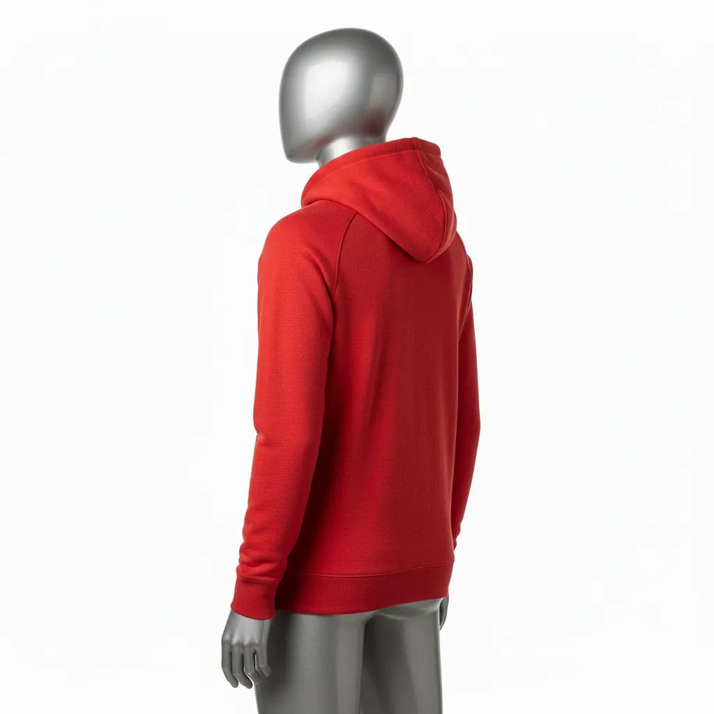 Custom Baseball Pullover Baseball Hoodie - Red - Pullover Hoodie Athletic Solid - Back View - HAMCO Sports Inc.