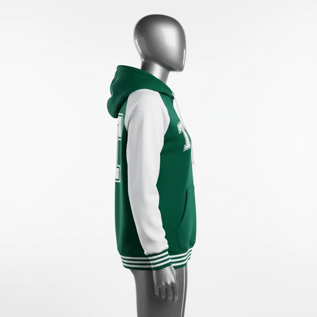 Custom Baseball Pullover Baseball Hoodie - Green - Pullover Hoodie Forest Solid - Back View - HAMCO Sports Inc.