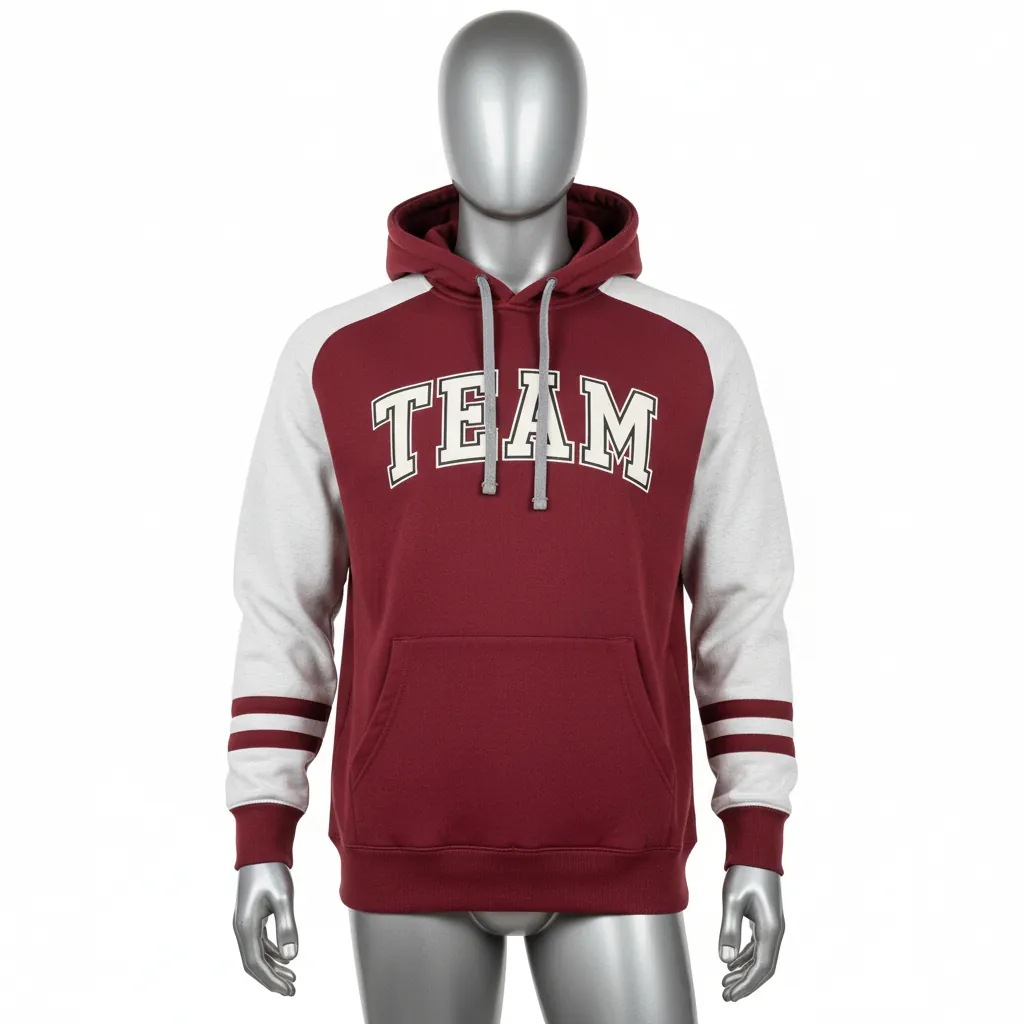 Custom Baseball Pullover Baseball Hoodie - Custom Design - Pullover Hoodie Maroon Solid - Front View - HAMCO Sports Inc.