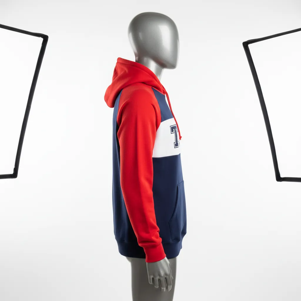 Custom Baseball Pullover Baseball Hoodie - Navy, Red - Pullover Hoodie Classic Varsity Retro - Side View - HAMCO Sports Inc.