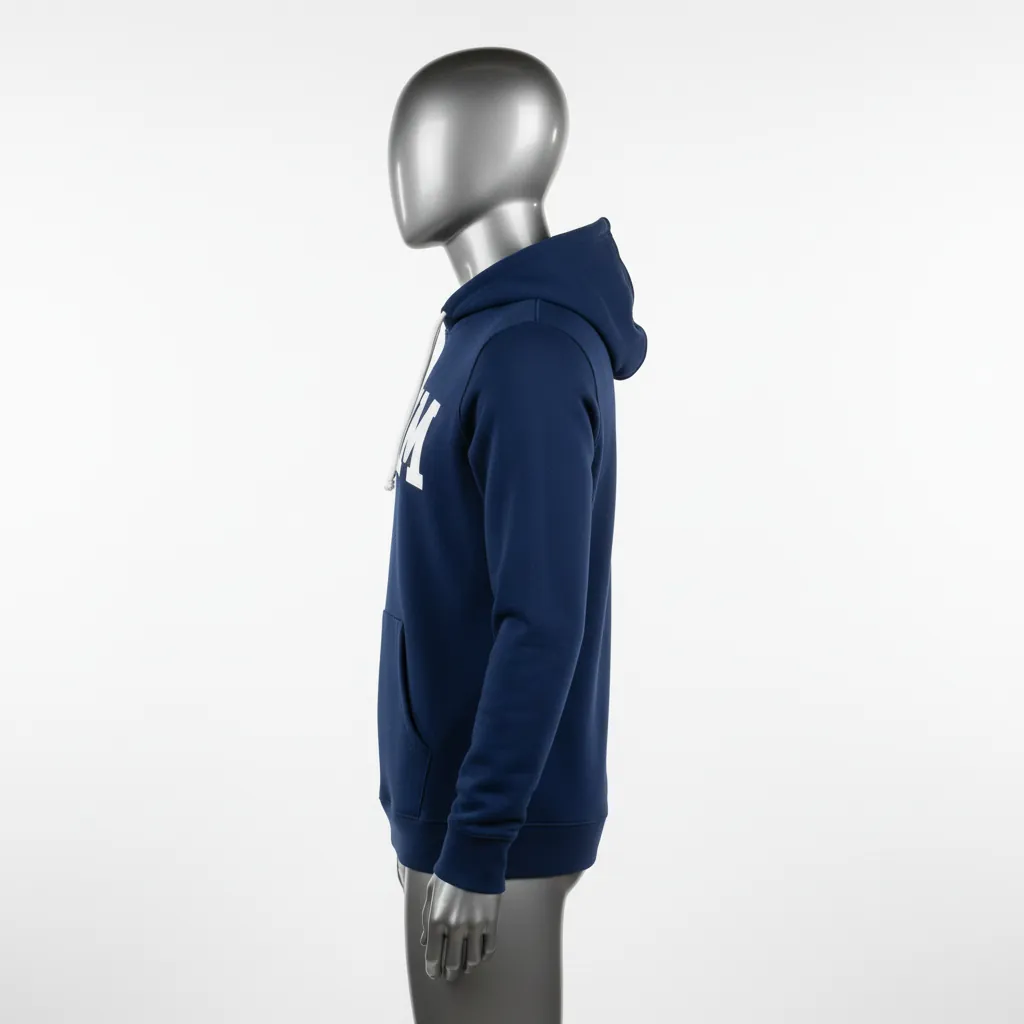 Custom Baseball Pullover Baseball Hoodie - Navy - Pullover Hoodie Solid - Side View - HAMCO Sports Inc.