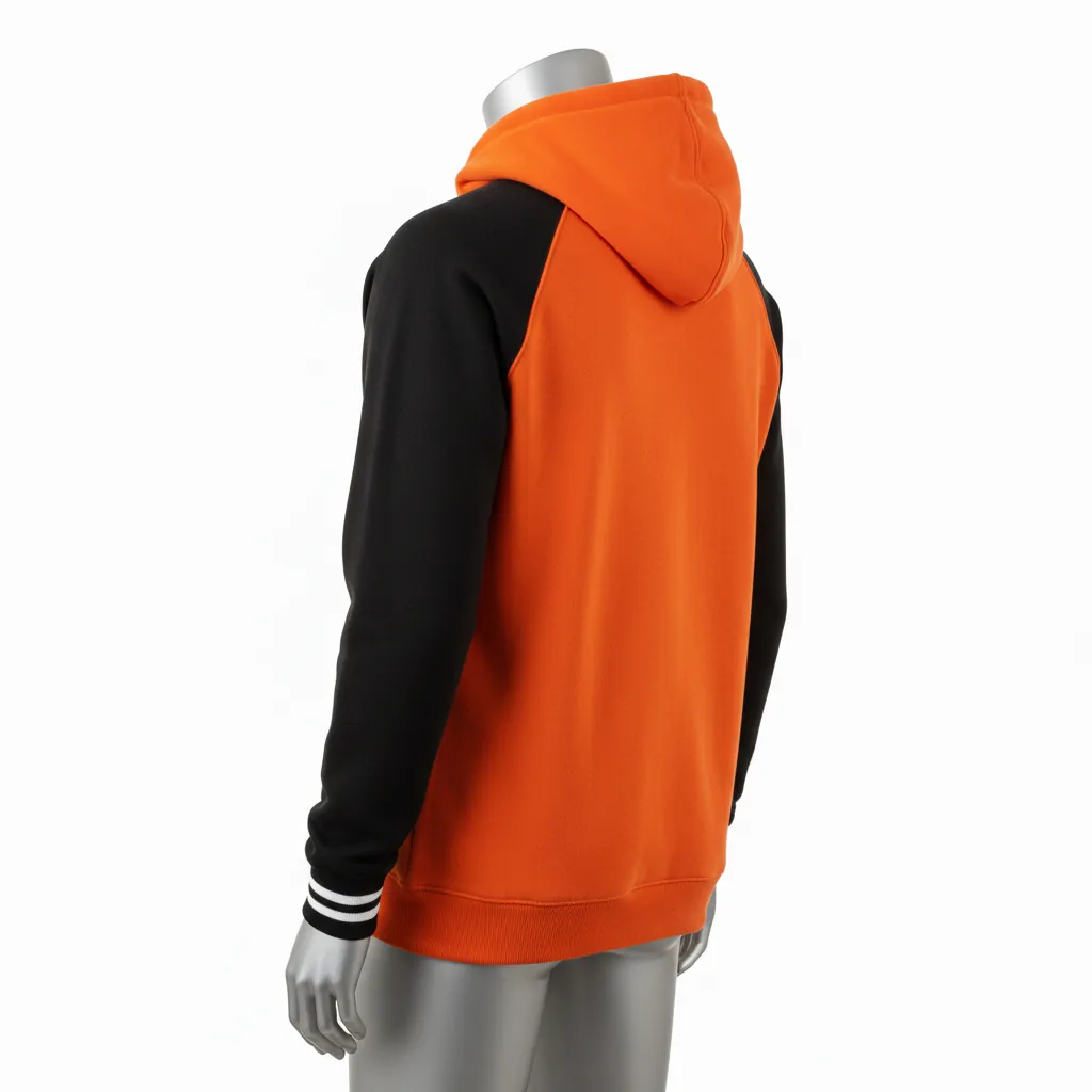 Custom Baseball Pullover Baseball Hoodie - Orange - Pullover Hoodie Solid - Back View - HAMCO Sports Inc.