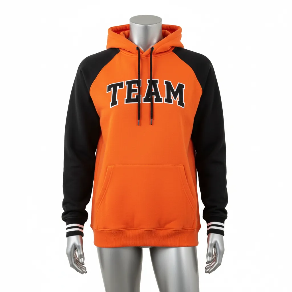 Custom Baseball Pullover Baseball Hoodie - Orange - Pullover Hoodie Solid - Front View - HAMCO Sports Inc.