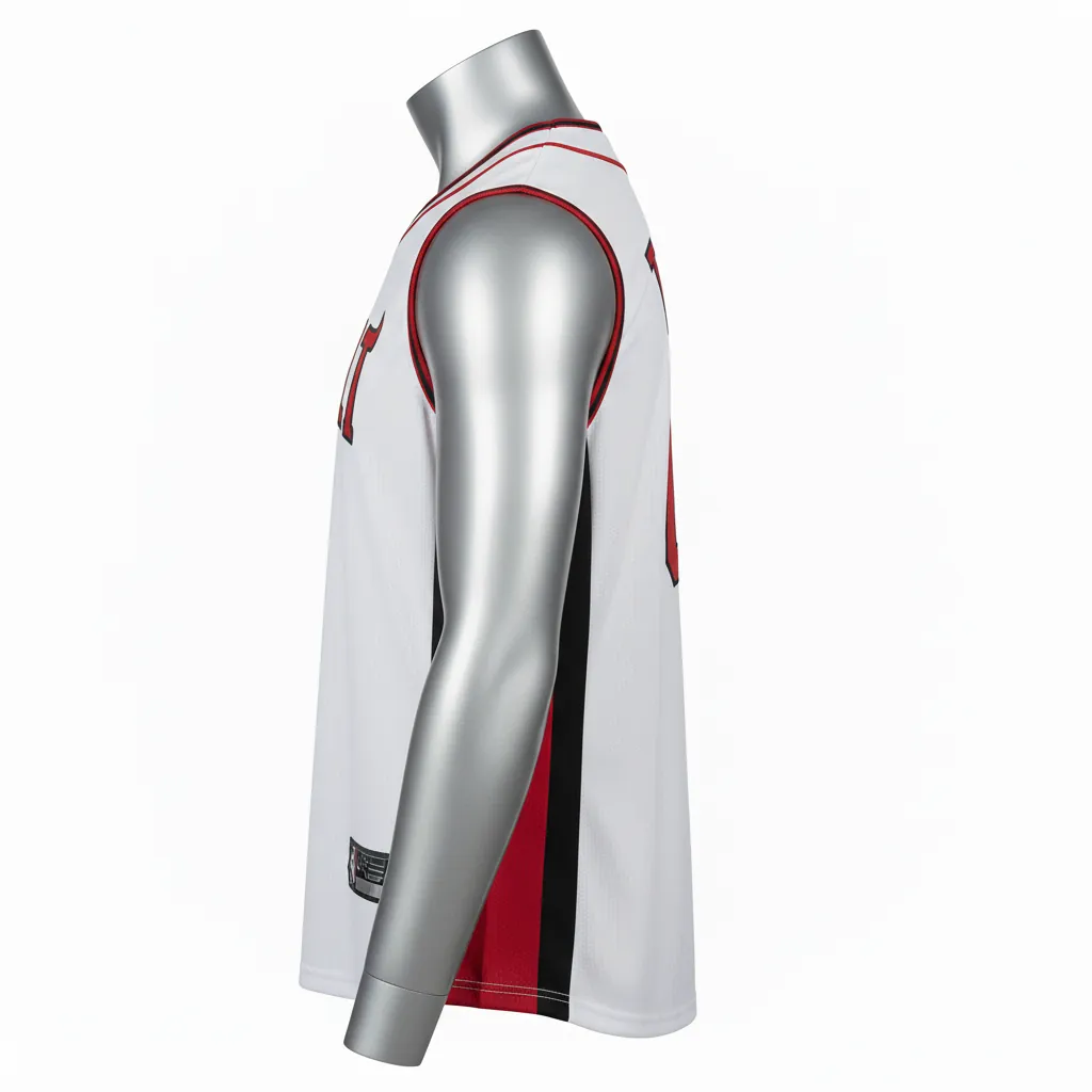 Custom Baseball Sleeveless Baseball Jersey - White, Red, Black - Sleeveless Full Button Cardinal Colorblock Script - Side View - HAMCO Sports Inc.