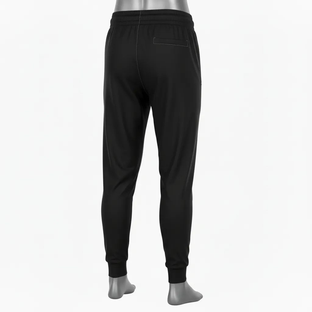 Custom Basketball Basketball Joggers - Black - Joggers Solid Classic - Back View - HAMCO Sports Inc.