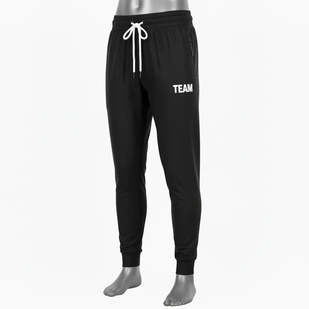 Custom Basketball Basketball Joggers - Black - Joggers Solid Classic - Front View - HAMCO Sports Inc.