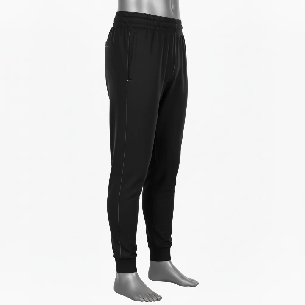 Custom Basketball Basketball Joggers - Black - Joggers Solid Classic - Side View - HAMCO Sports Inc.