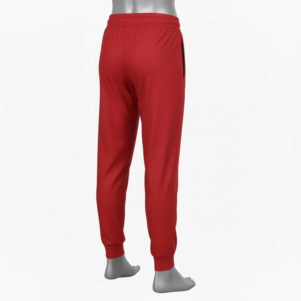 Custom Basketball Basketball Joggers - Red - Joggers Cardinal Solid - Side View - HAMCO Sports Inc.