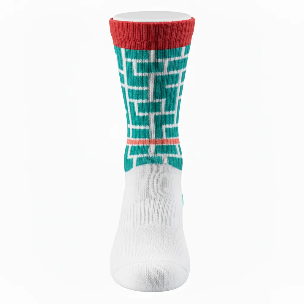 Custom Basketball Basketball Socks - White, Red - Sock Cardinal Single Stripe - Front View - HAMCO Sports Inc.