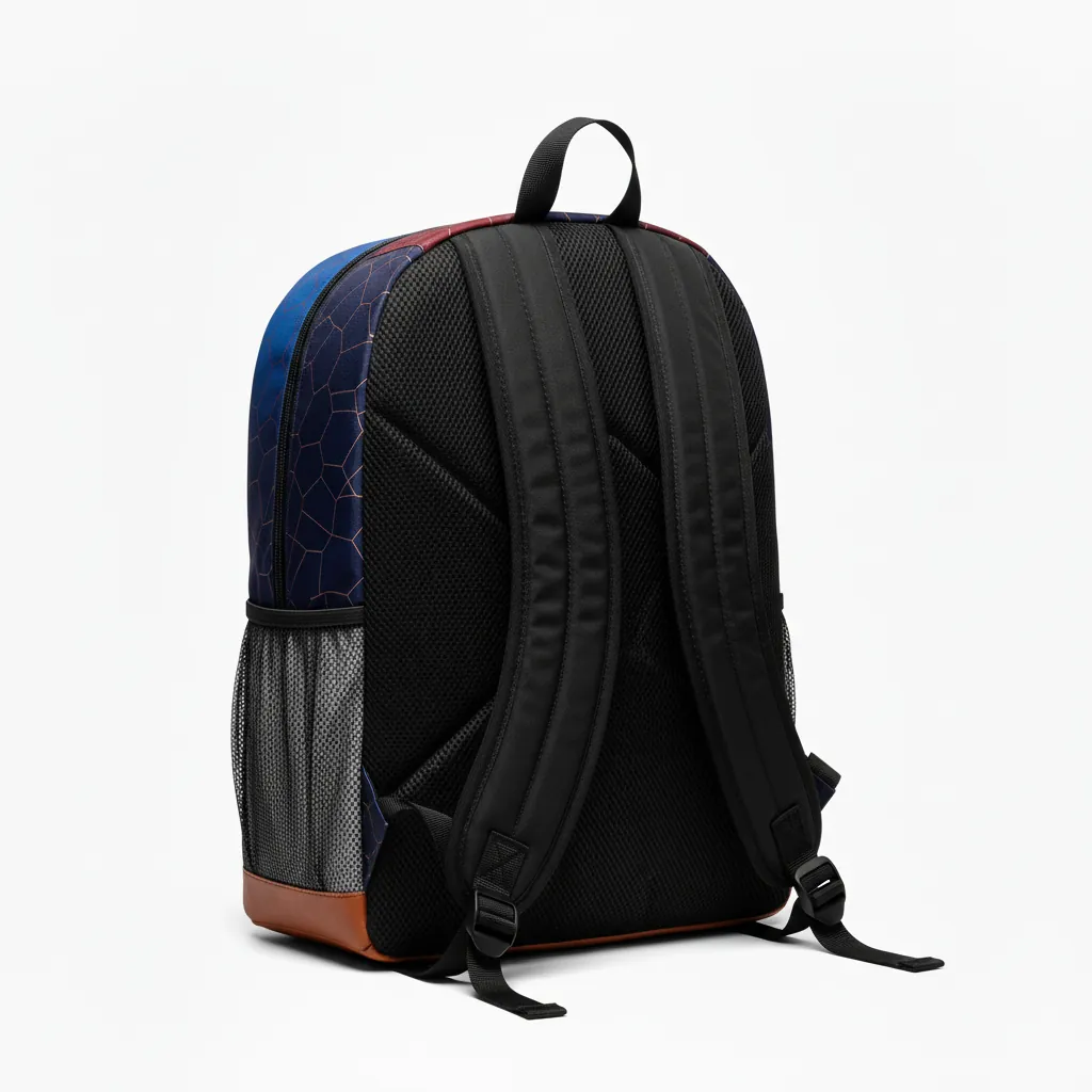 Custom Basketball Basketball Team Backpack - White, Blue, Navy - Backpack Columbia Gradient - Back View - HAMCO Sports Inc.