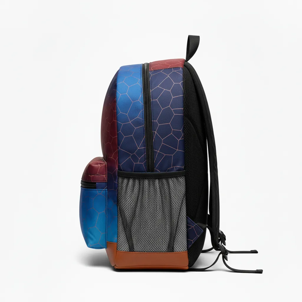 Custom Basketball Basketball Team Backpack - White, Blue, Navy - Backpack Columbia Gradient - Side View - HAMCO Sports Inc.