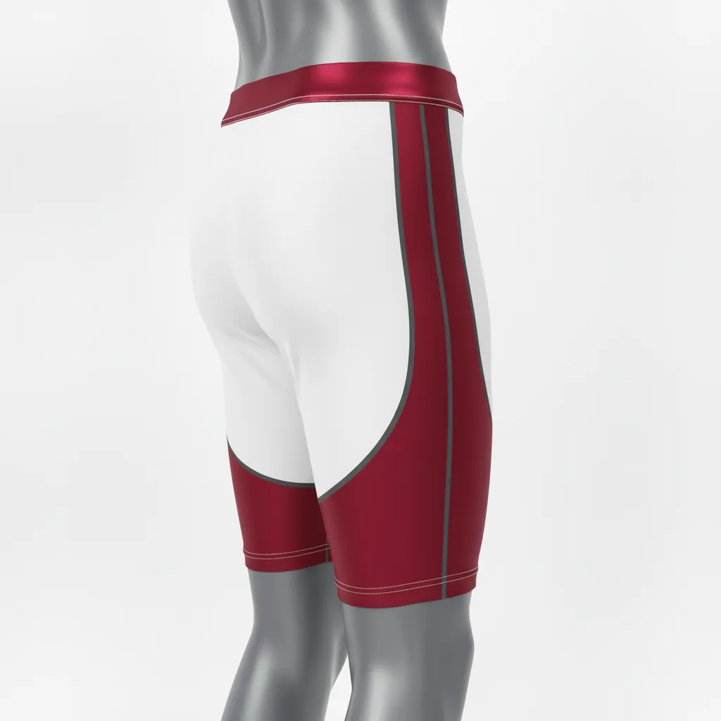 Custom Basketball Compression Shorts - White - Compression Shorts Berry Graphite Curved Panel - Side View - HAMCO Sports Inc.