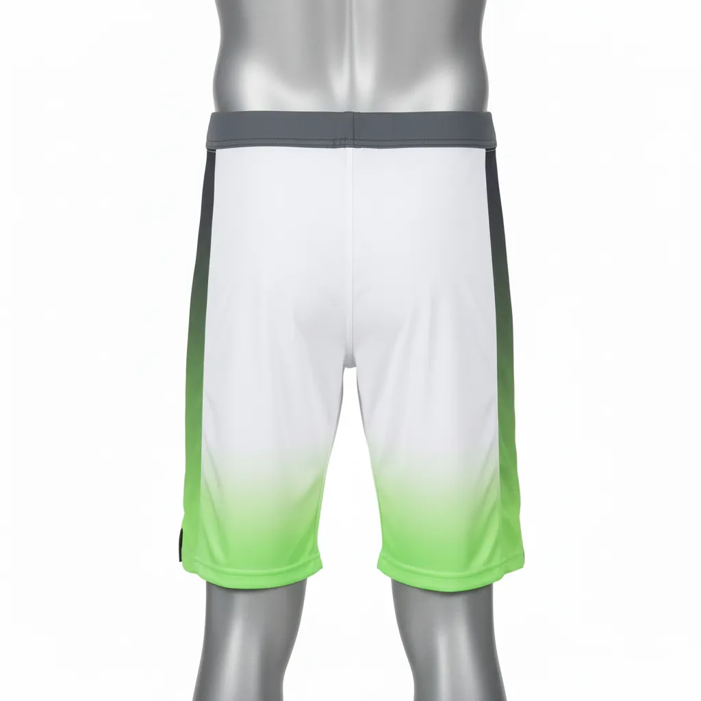 Custom Basketball Compression Shorts - White, Green - Compression Shorts Charcoal Neon Gradient - Back View - HAMCO Sports Inc.