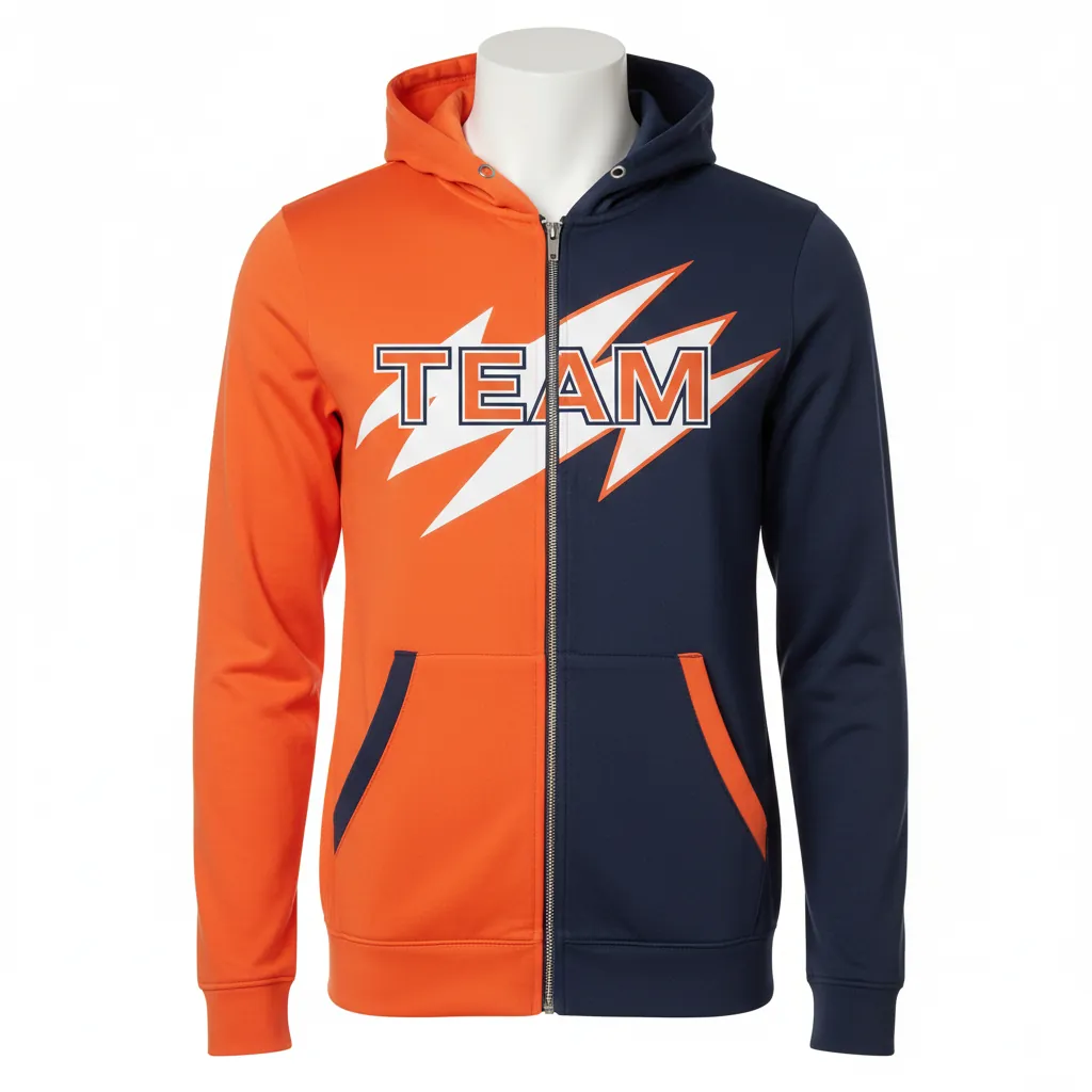 Custom Basketball Full Zip Basketball Hoodie - Custom Design - Basketball Full Zip Hoodie - Front View - HAMCO Sports Inc.