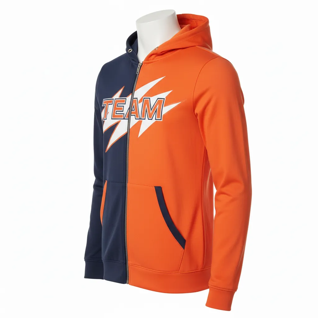 Custom Basketball Full Zip Basketball Hoodie - Custom Design - Basketball Full Zip Hoodie - Side View - HAMCO Sports Inc.