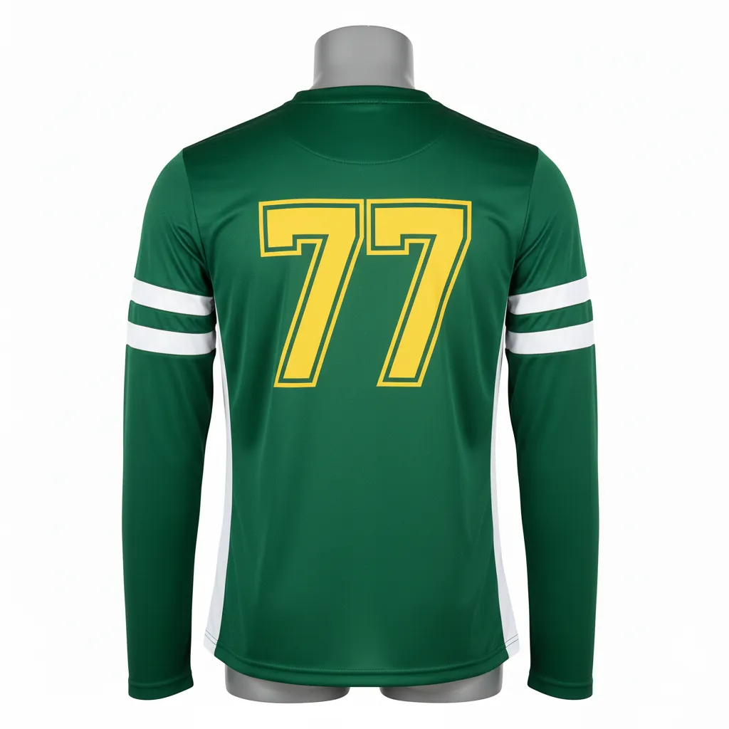 Custom Basketball Long Sleeve Shooting Shirt - Green, White - Long Sleeve Shooting Shirt Forest Stripe - Back View - HAMCO Sports Inc.