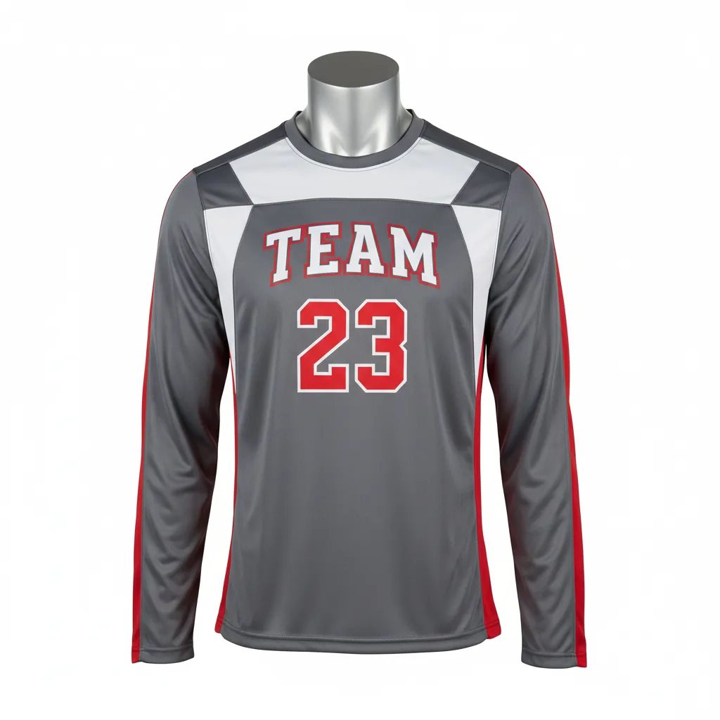 Custom Basketball Long Sleeve Shooting Shirt - White - Long Sleeve Shooting Shirt Graphite Angular - Front View - HAMCO Sports Inc.
