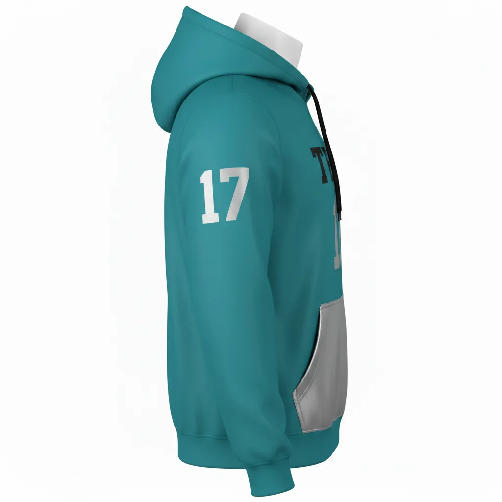 Custom Basketball Pullover Basketball Hoodie - Custom Design - Basketball Pullover Hoodie - Side View - HAMCO Sports Inc.