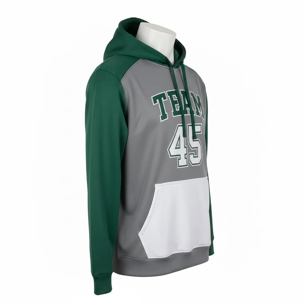 Custom Basketball Pullover Basketball Hoodie - Custom Design - Basketball Pullover Hoodie - Side View - HAMCO Sports Inc.